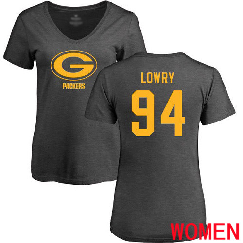 Green Bay Packers Ash Women #94 Lowry Dean One Color Nike NFL T Shirt->nfl t-shirts->Sports Accessory